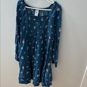 Carter's Blue Casual Sundress with Bishop Sleeves and Square Neck